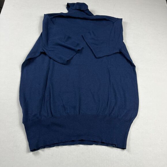 Daniel Hechter Womens Silk Blend Turtleneck Sweater Blue Short Sleeve Size 18 US - Picture 9 of 10